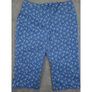 Pendleton Cropped Capri Pants Plus‎ Size 18W Blue Anchor Print  Nautical